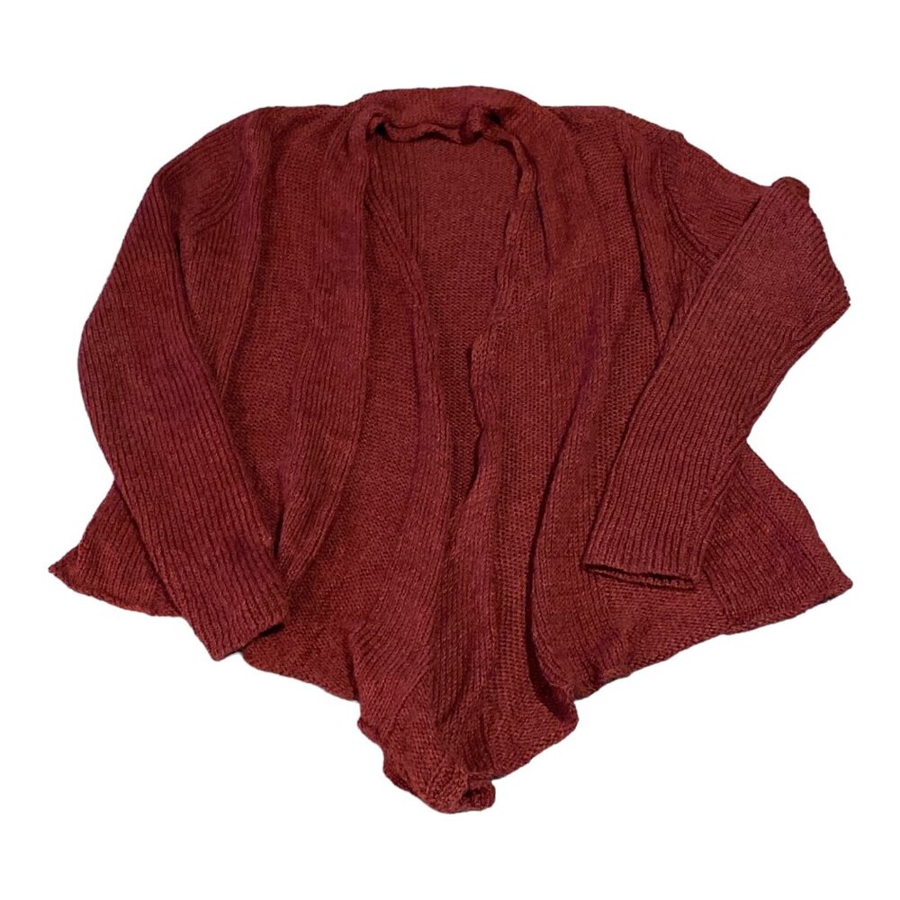 Eileen Fisher Cardigan Womens S/M Alpaca Silk Open Front Sweater Lagenlook Artsy